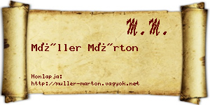 Müller Márton névjegykártya