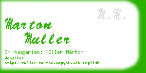 marton muller business card